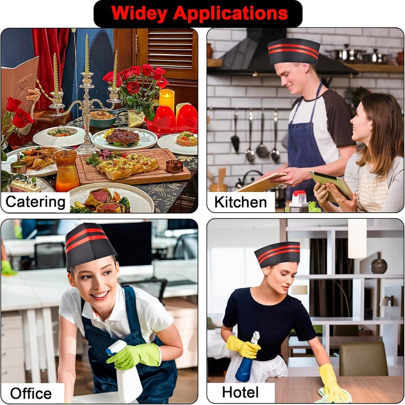 QZUnique Chef Hat Unisex Elastic Kitchen Cooking Chef Cap Adult Adjustable Baking Hat Reusable Food Service Hair Nets - Image 5